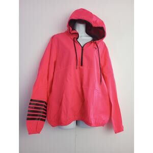 Victoria’s Secret PINK Hooded Windbreaker Jacket Medium • 1/4 Zip Casual Pink